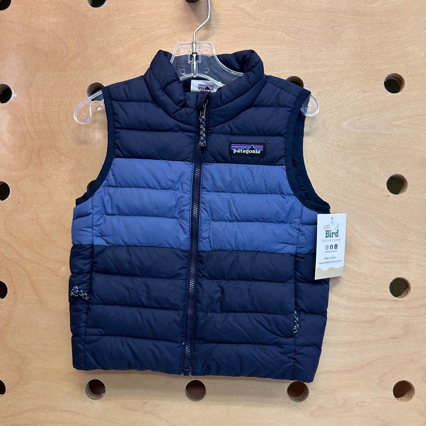 Baby Down Sweater Vest Two Toned Blue