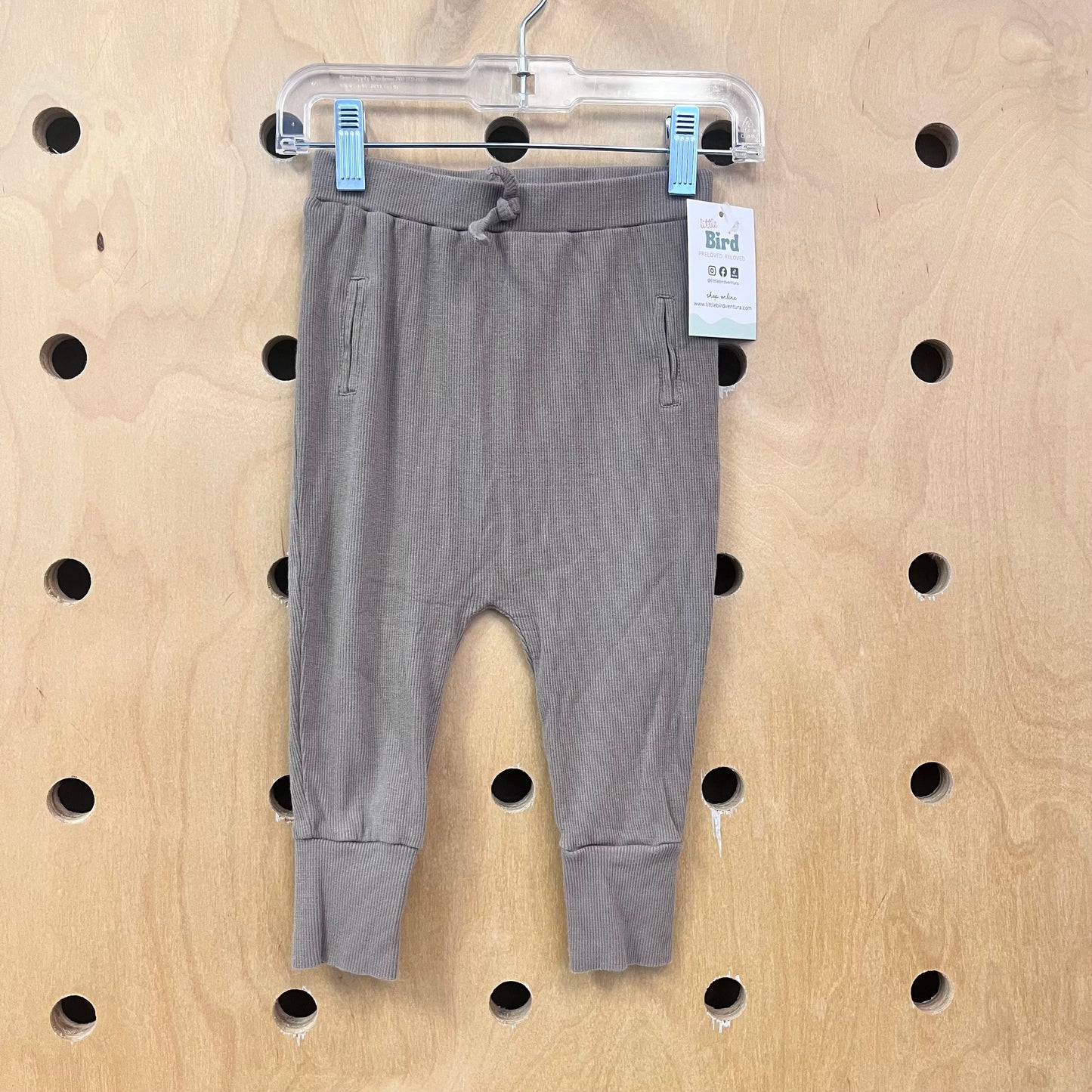 Graphite Ribbed Cotton Soft Pants
