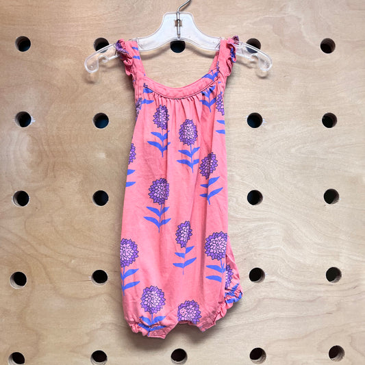 Coral Floral Cotton Romper