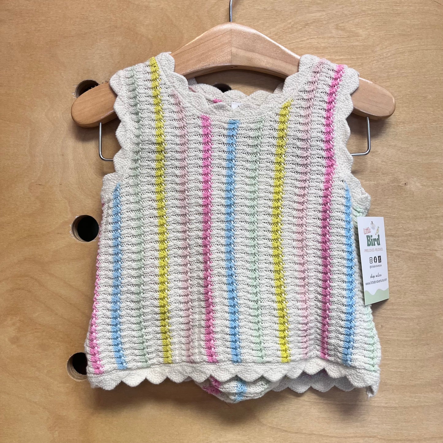 Multicolor Striped Knitted Outfit
