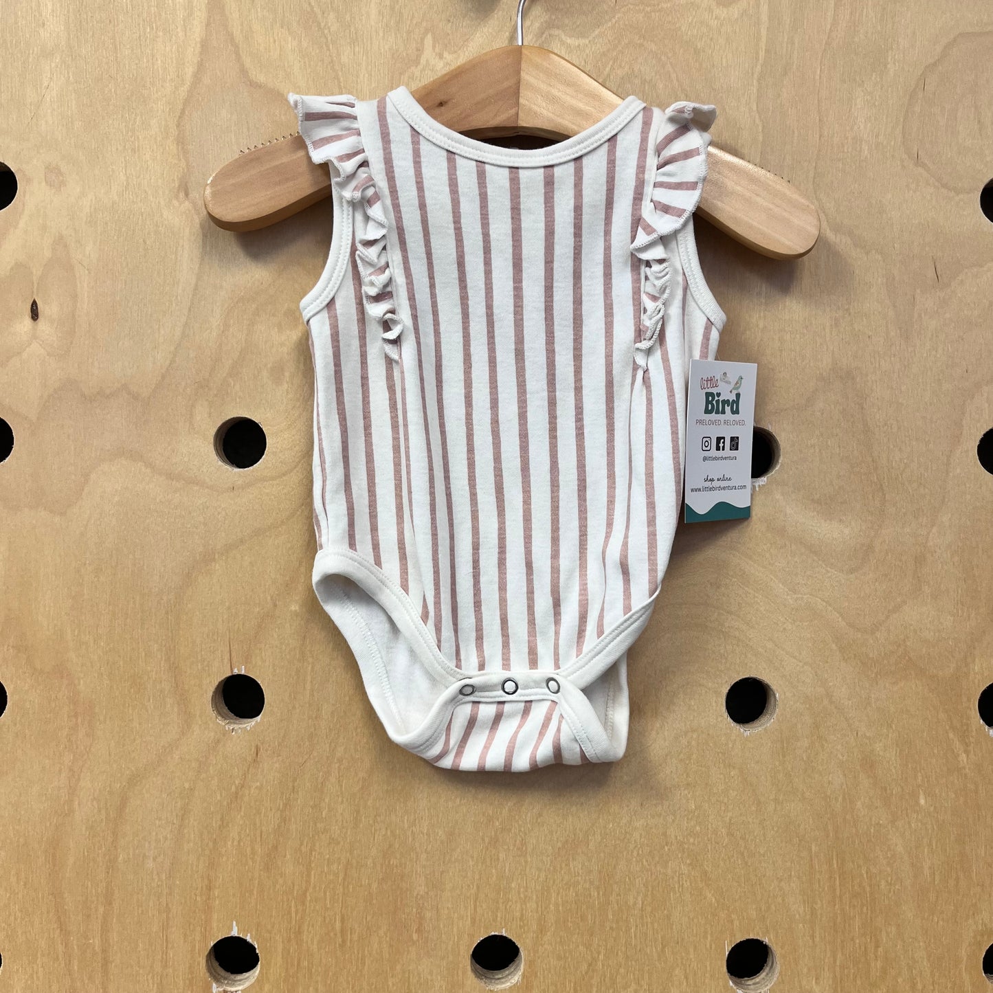 Pink & Cream Striped Bodysuit
