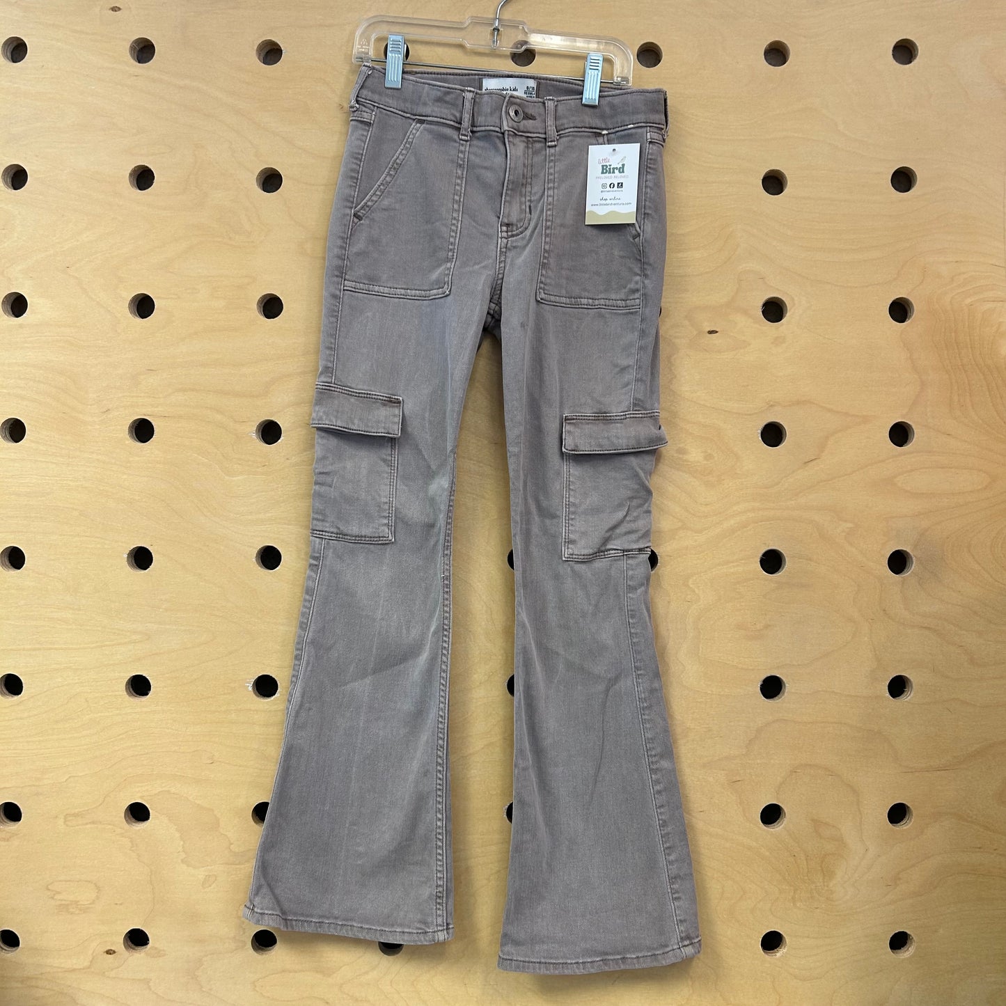 Grey High Rise Flare Denim