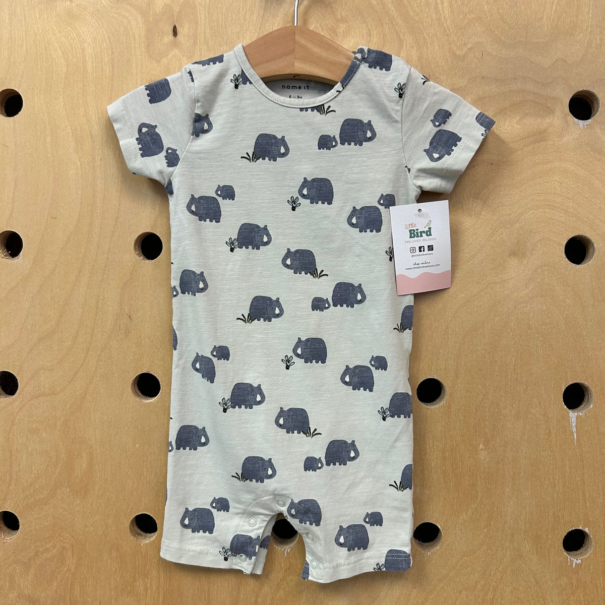 Organic Green Hippos Romper