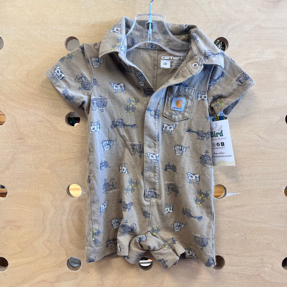 Tan Tractor/Cows Romper