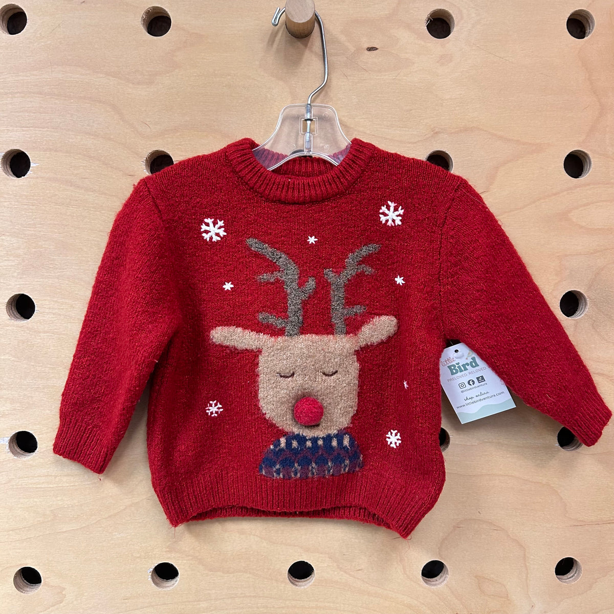 Red Knit Reindeer Sweater