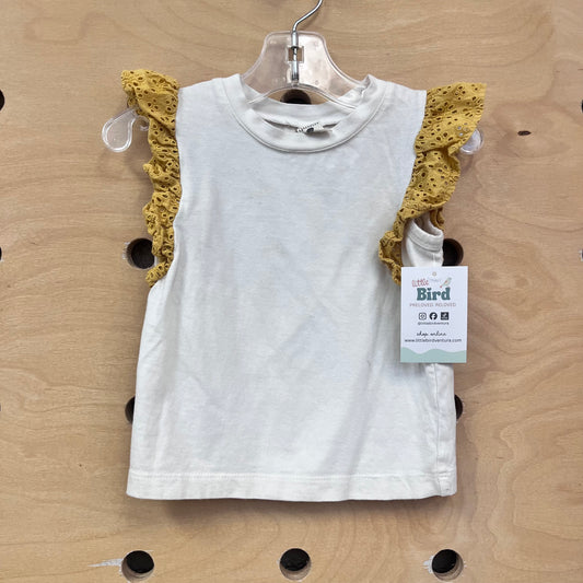 Cream/Yellow Eyelet Sleeve Top