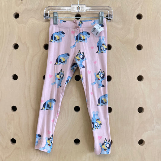Pink Ribbed Bluey Leggings