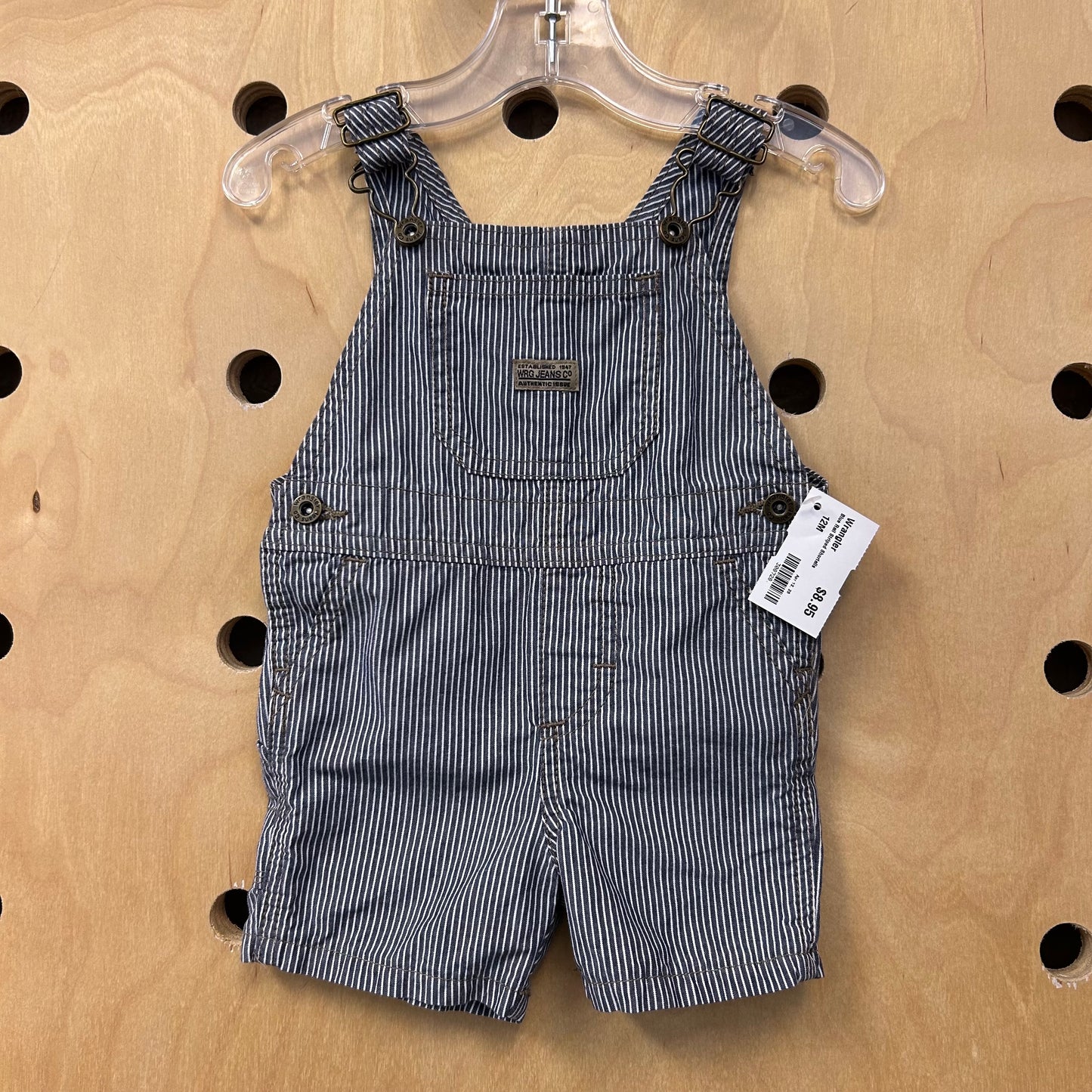 Blue Rail Striped Shortalls