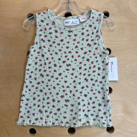 Mint Pointelle Roses Tank