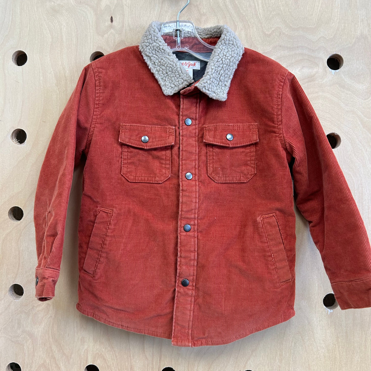 Lined Orange Cord Snap Jacket