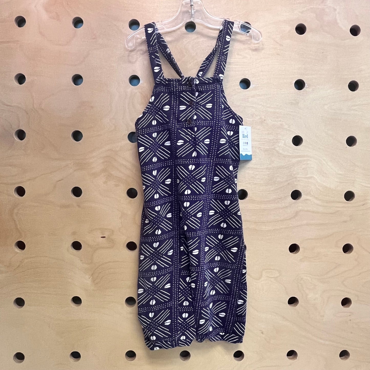 Purple/White Shell Cotton Romper
