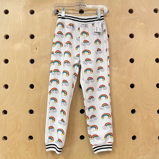 White Happy Raimbow Joggers