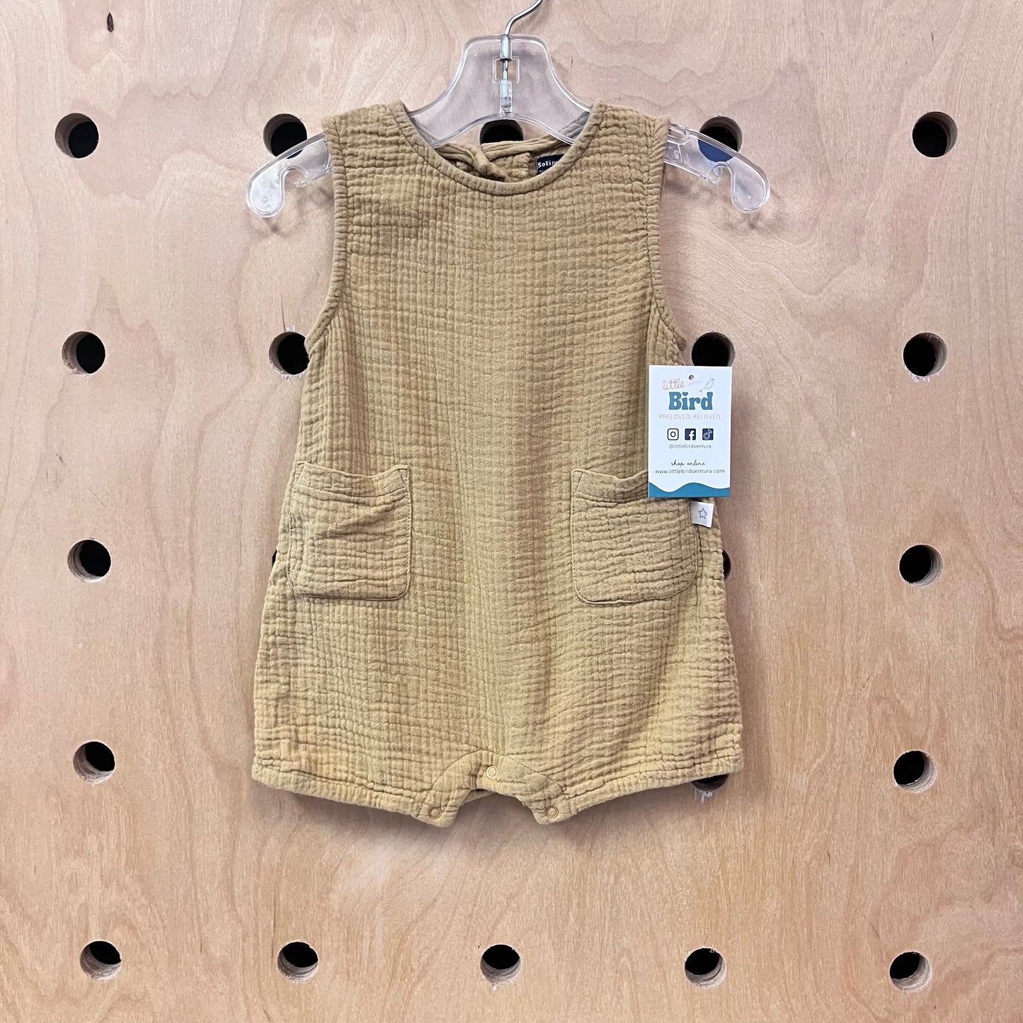 Tan Gauze Romper