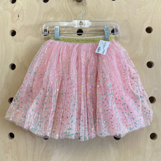 Pink Tulle Sequin Skirt