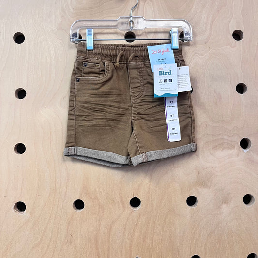 Brown Skinny Drawstring Shorts NEW!