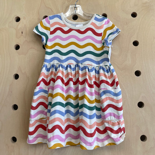 Cream Wavy Rainbow Dress