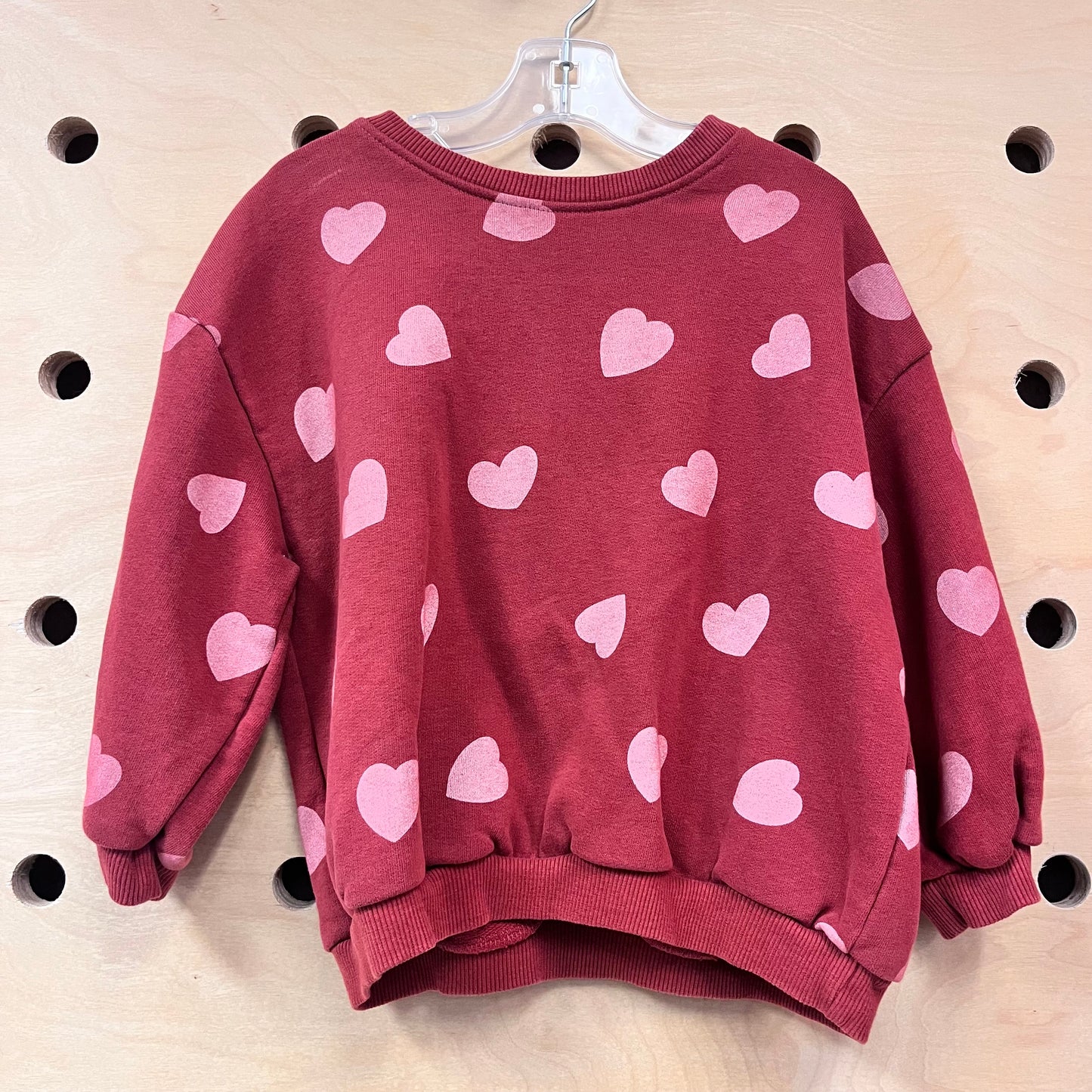Rust/Pink Hearts Crewneck