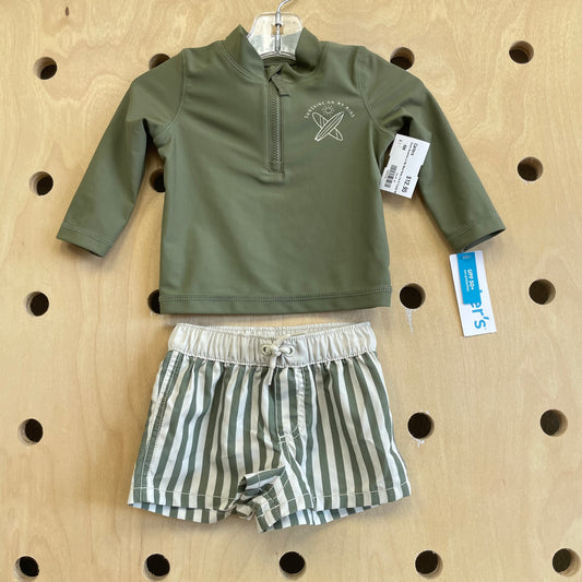 Green Sunshine on My Mind Swim Tee & Trunks NEW!