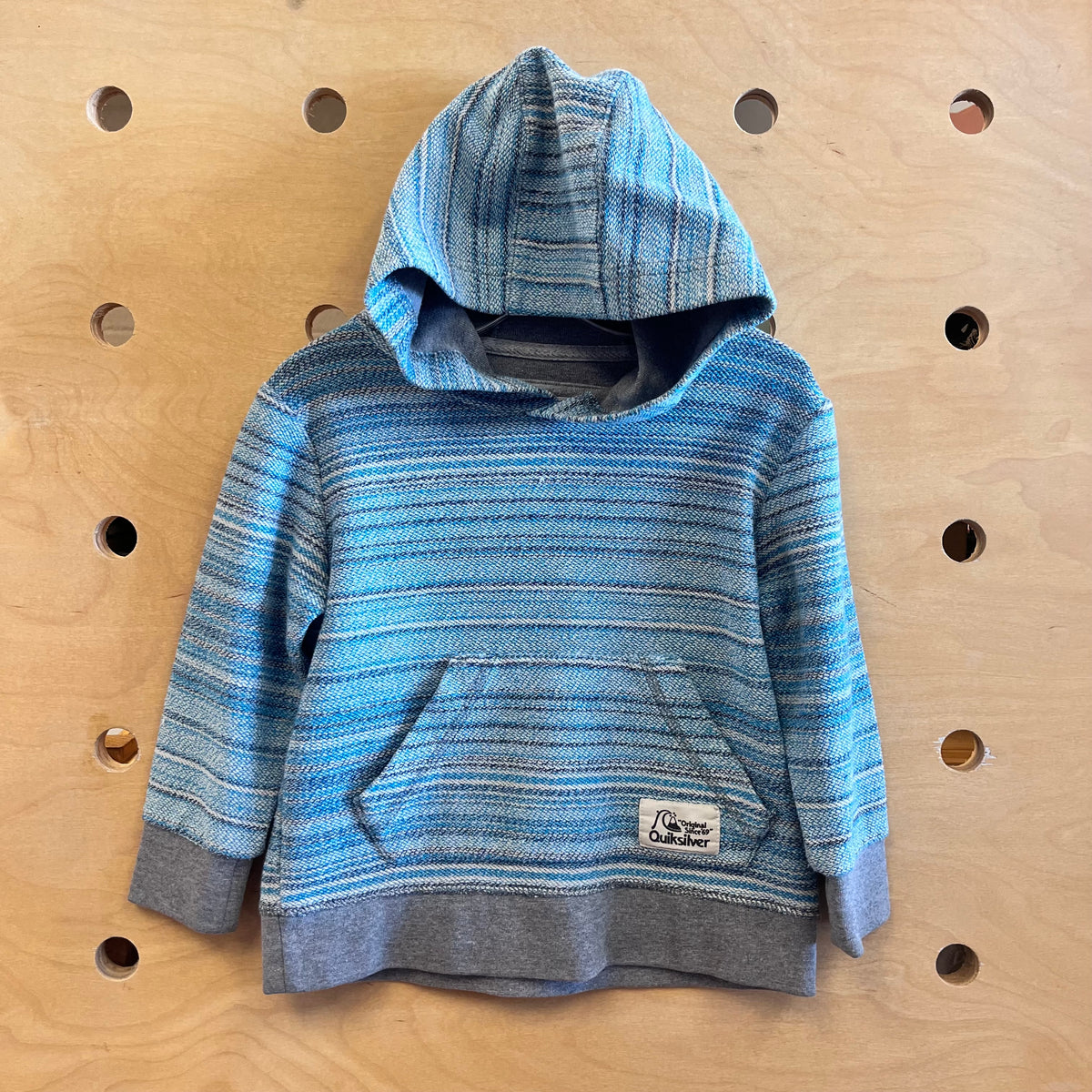 Blue Striped Hooded Pullover
