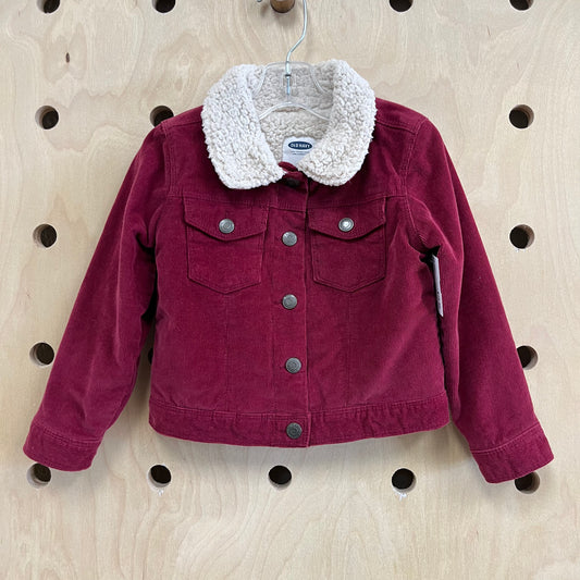 Cranberry Cord Fleece-Lined Jacket