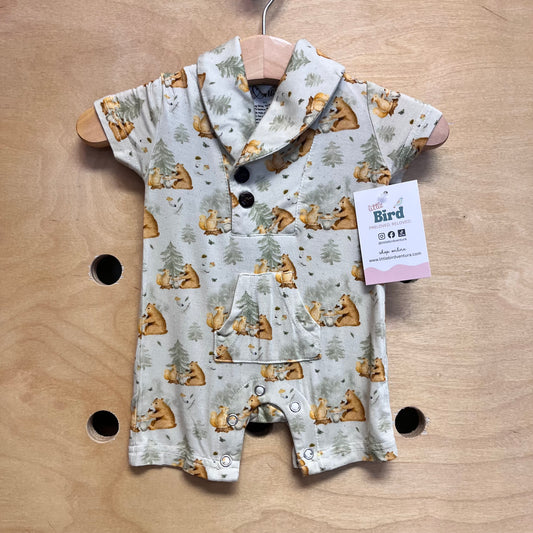 Green Bears/Bunnies Bamboo Romper