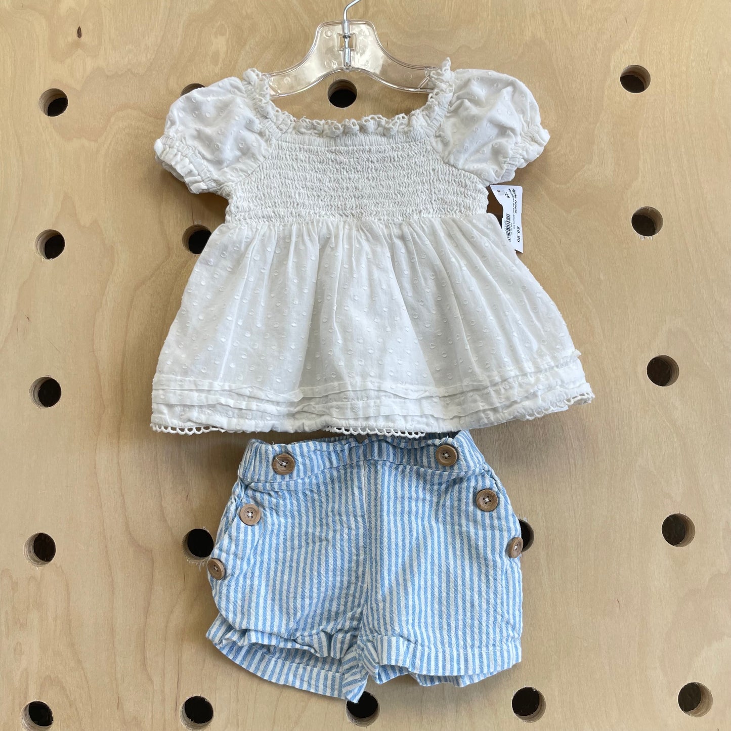 Blue & White Smocked Outfit