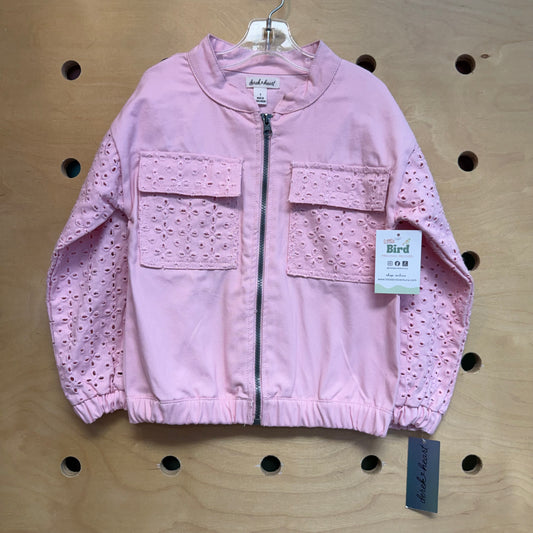 Pink Eyelett Pockets/Sleeve Jacket NEW!