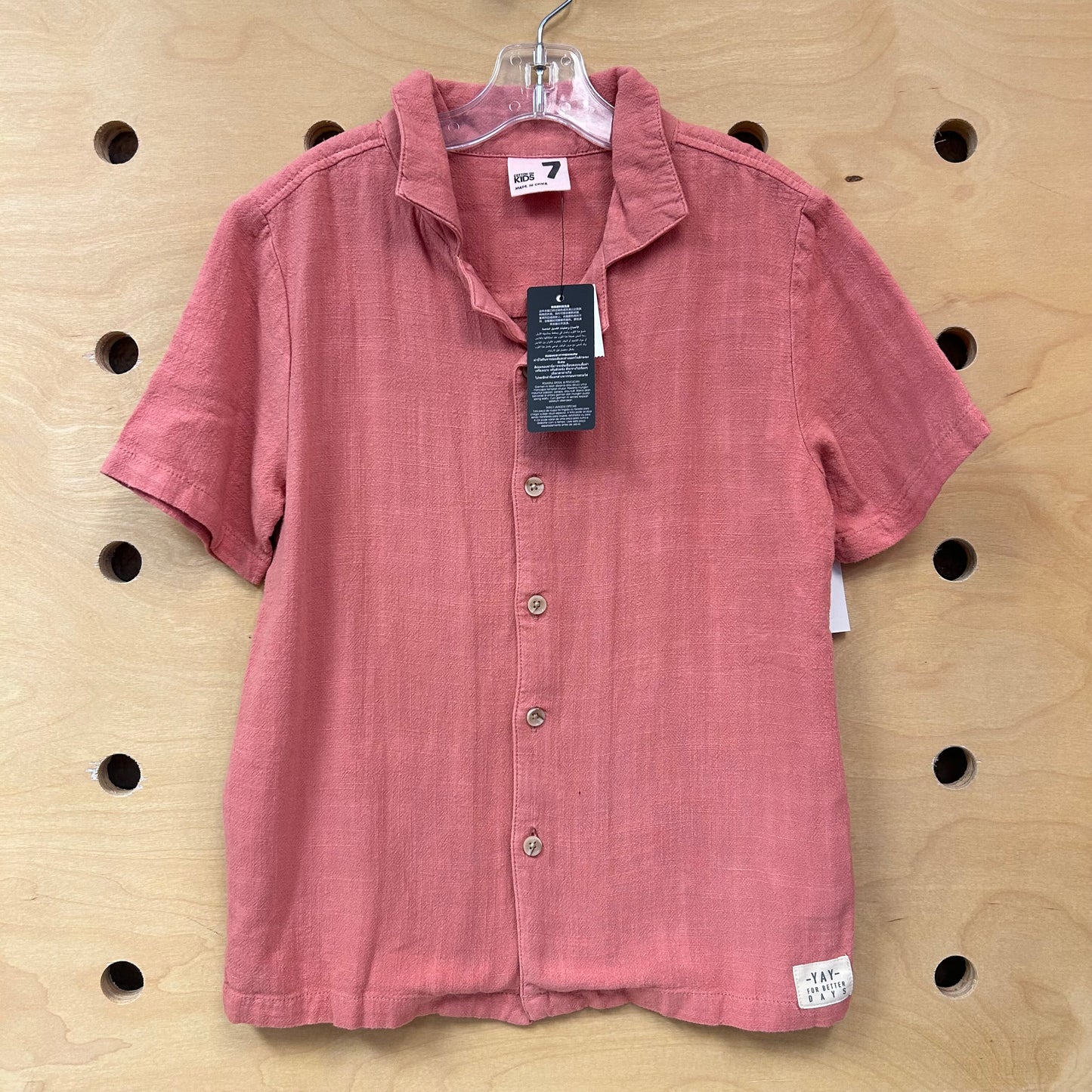 Salmon Linen-Bamboo Button Up NEW!