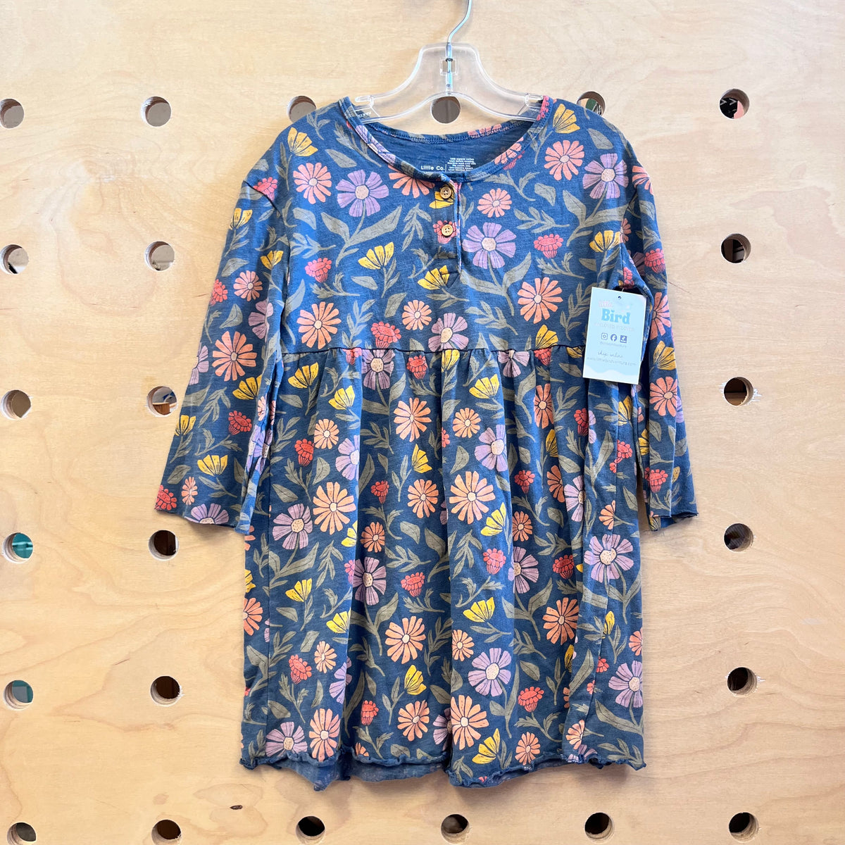 Teal Floral Organic Dress