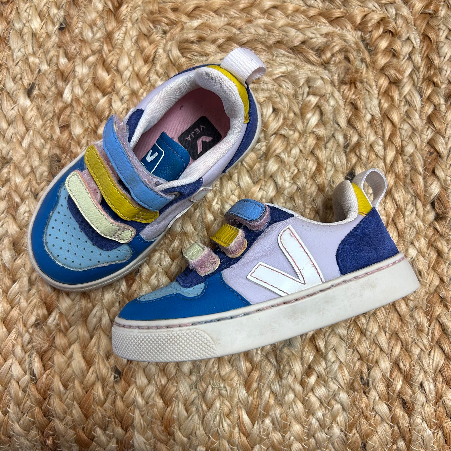 Lavender & Blue Triple Velcro Sneakers