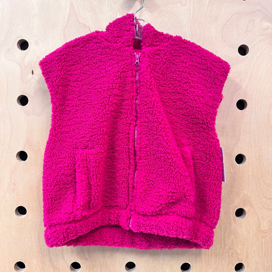 Pink Sherpa Sleeveless Zip Hoodie