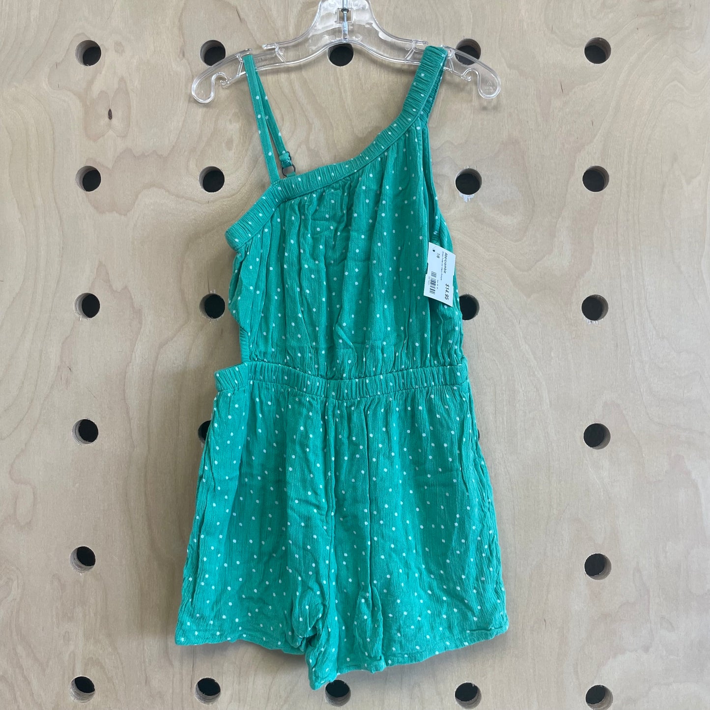 Green Polka Dot Gauze Romper