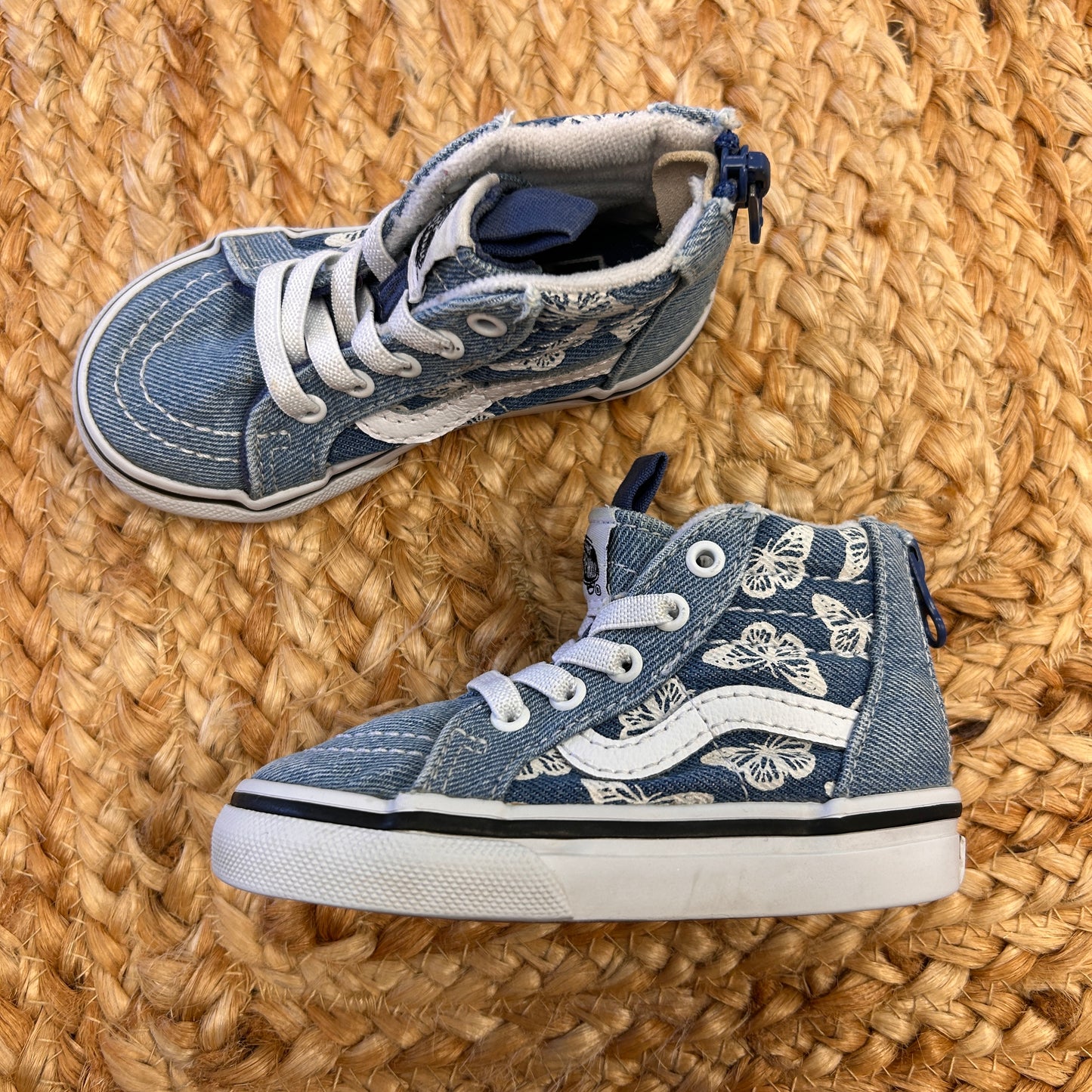 Blue Slip On Butterfly Hi Top Shoes