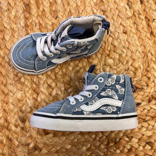 Blue Slip On Butterfly Hi Top Shoes