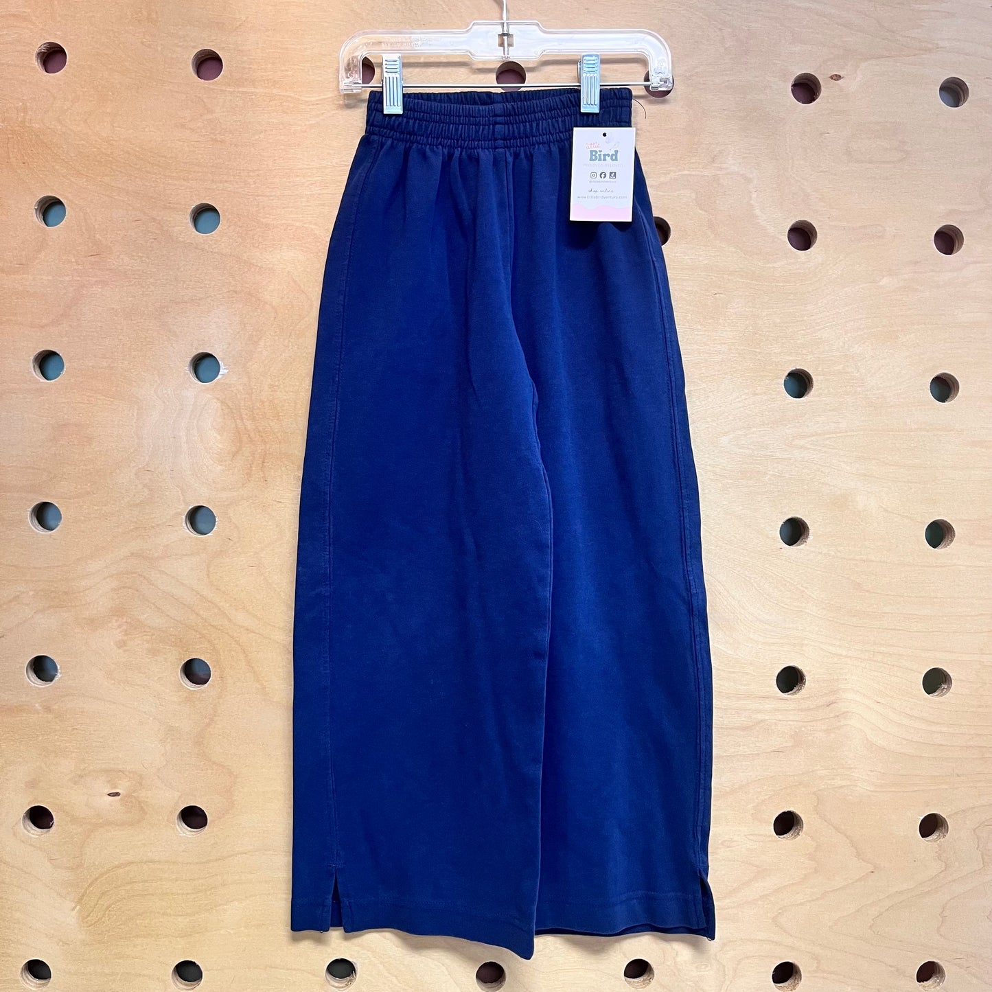Navy Wide Leg Pull-On Pants