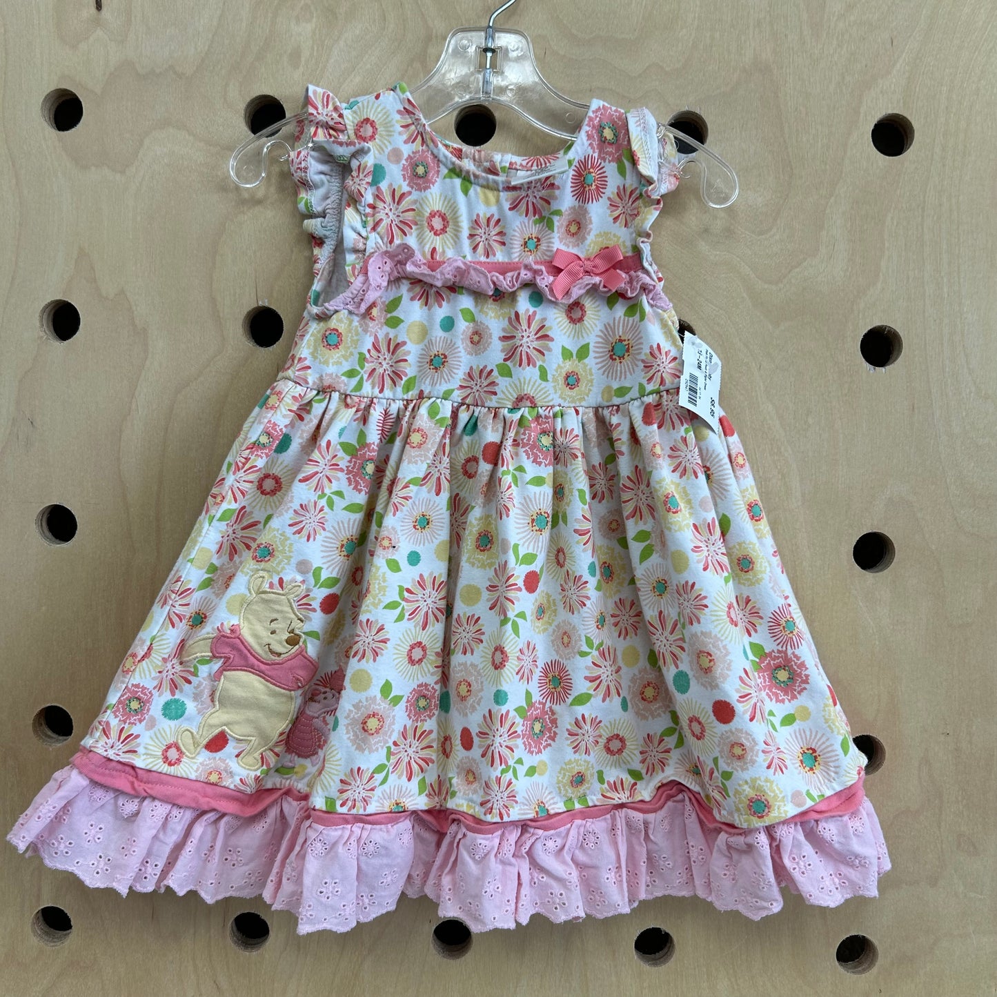 Pink Floral Pooh & Piglet Dress
