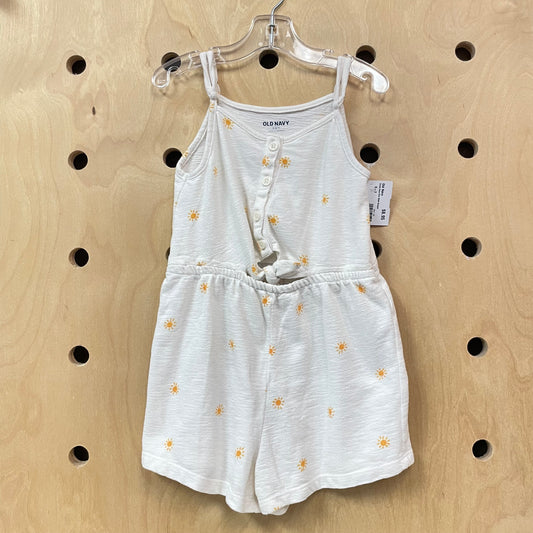 Cream Suns Knot Waist Romper