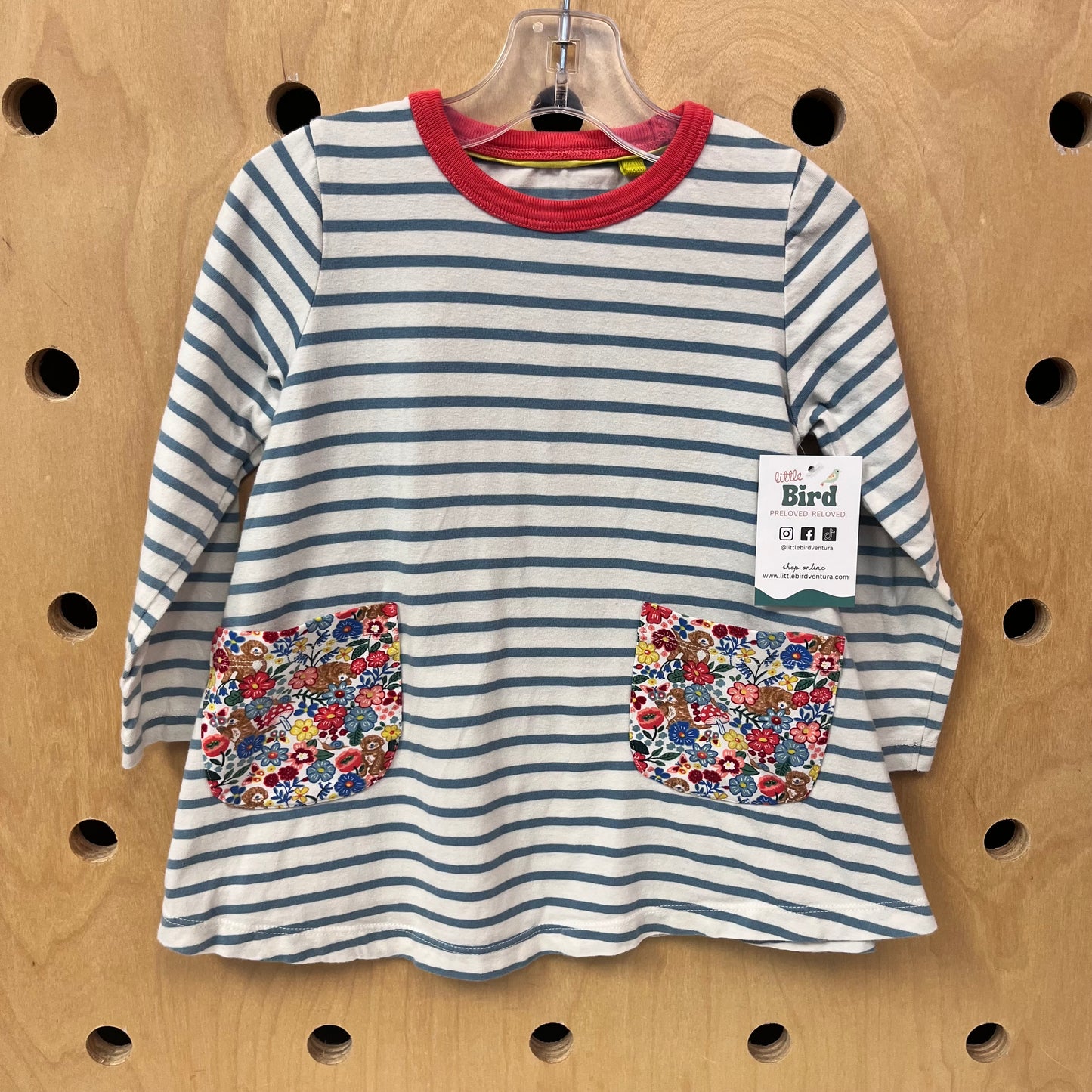 Striped Floral Pocket Top