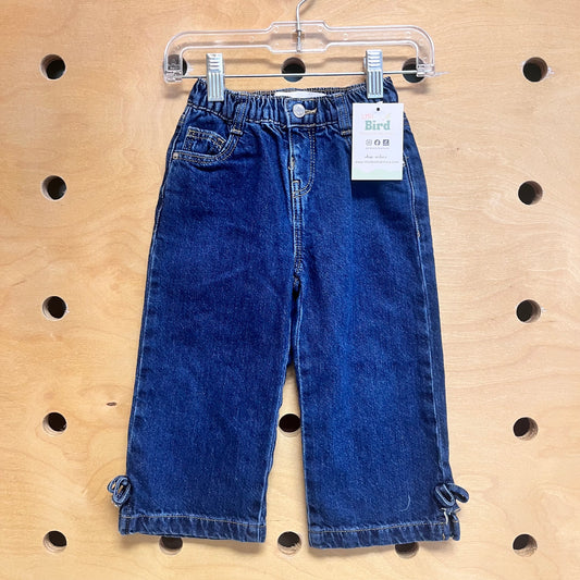Denim Bow Trim Pants