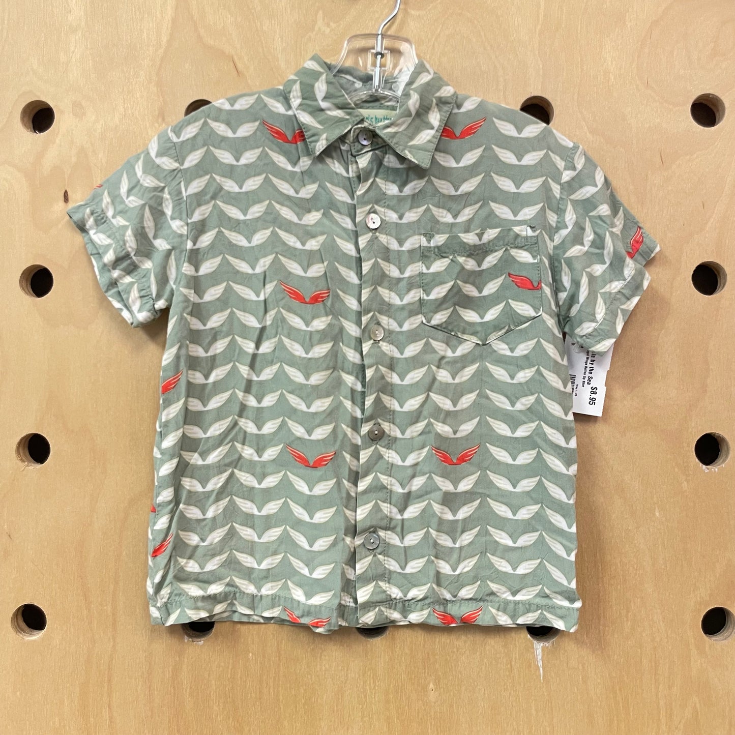 Mint Angel Wings Button Up Shirt