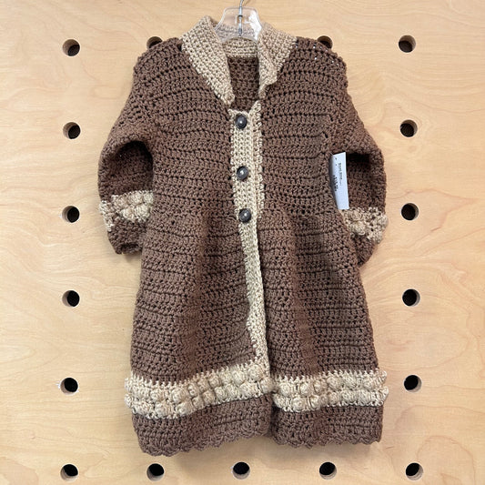Brown Crocheted Cardigan