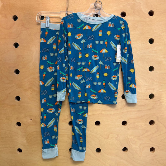 Blue Summer Theme Bamboo PJ's
