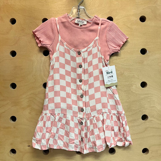 Pink Checkerboard Dress