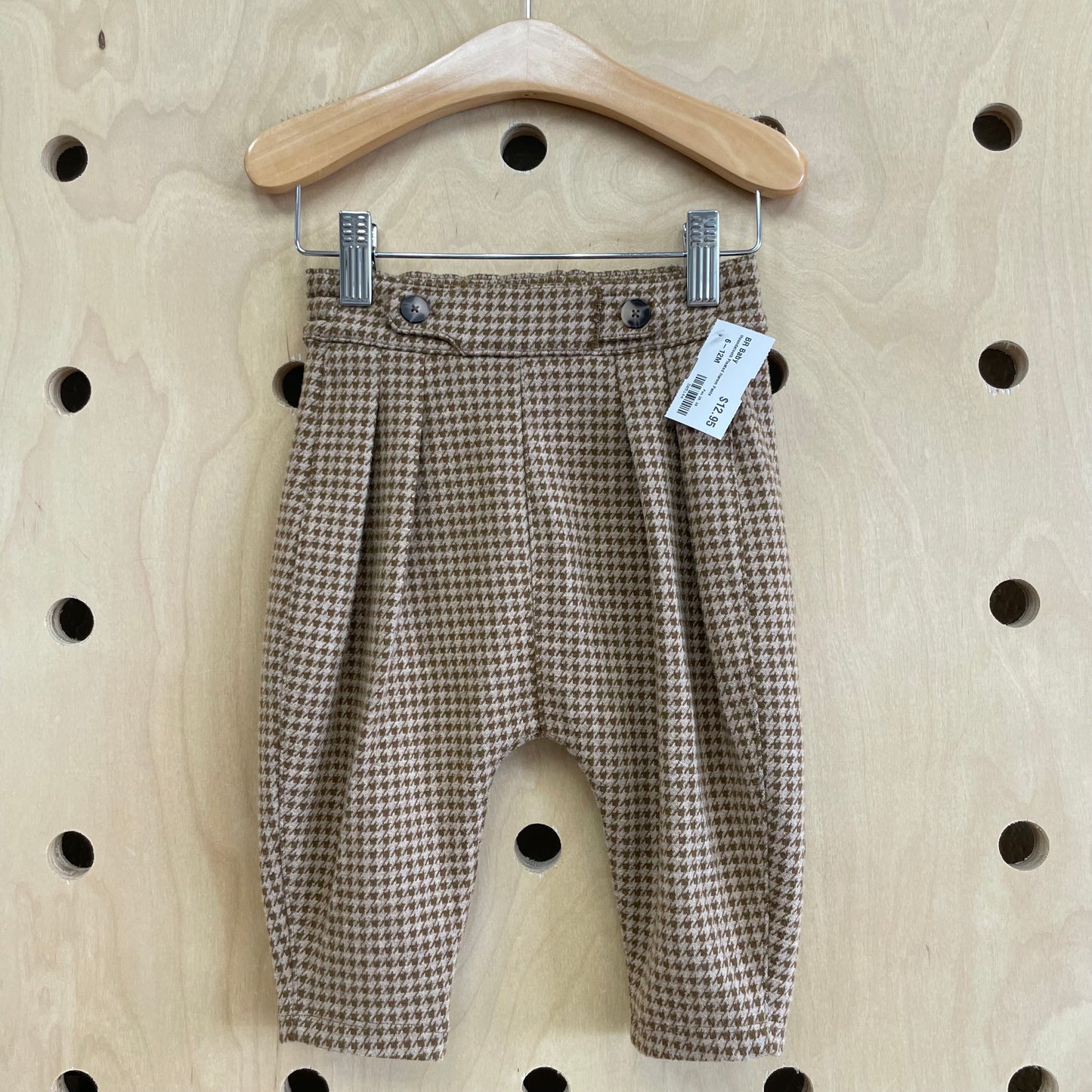 Houndstooth Pleated Harem Pants