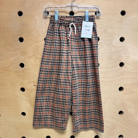 Brown Houndstooth Drawstring Soft Pants