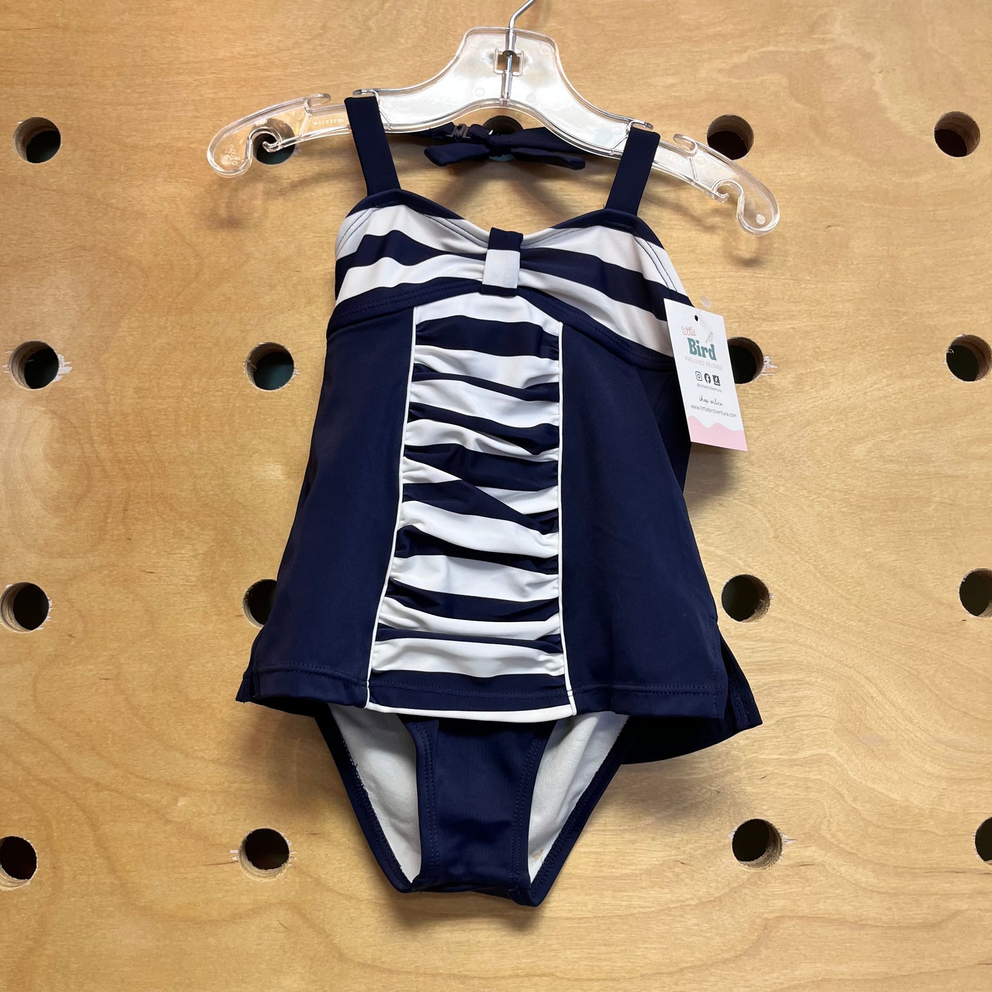 Navy & White Halter Swimsuit NEW!