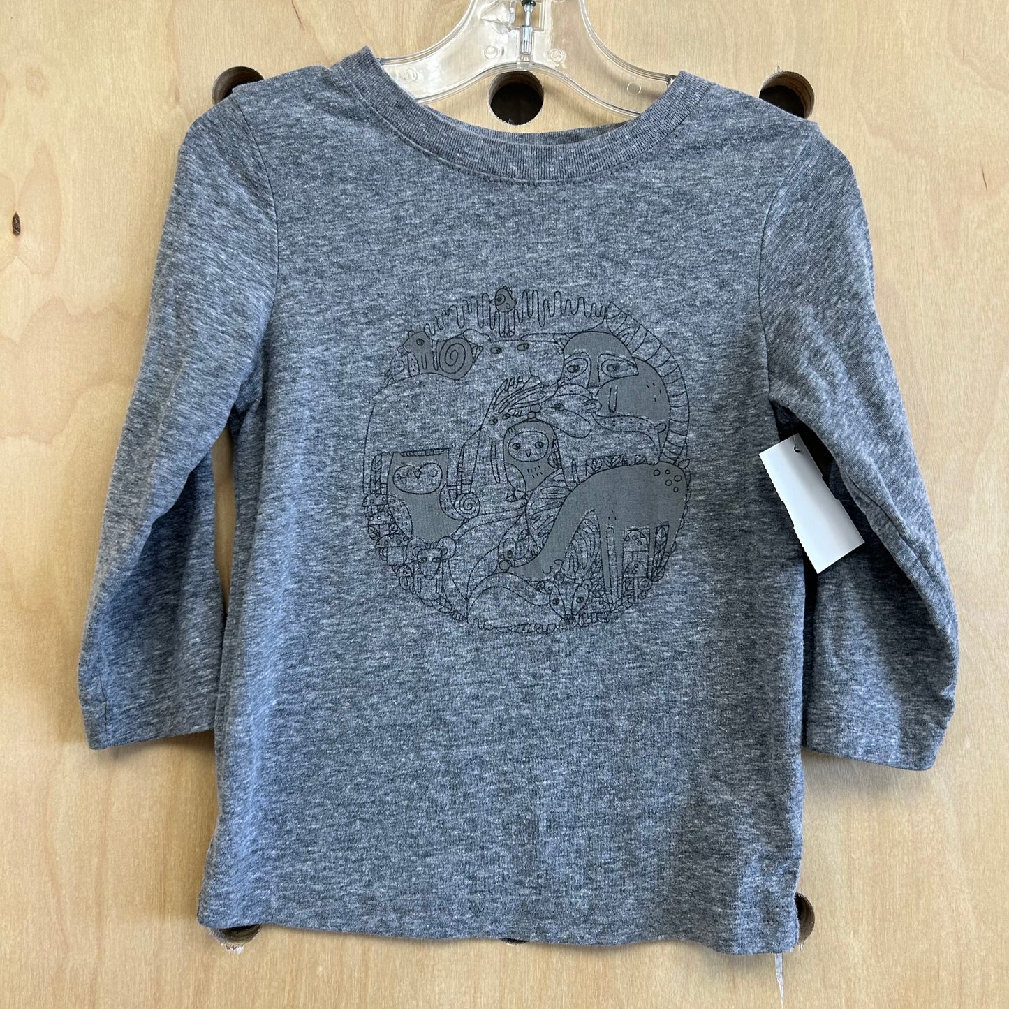 Grey Animals LS Tee