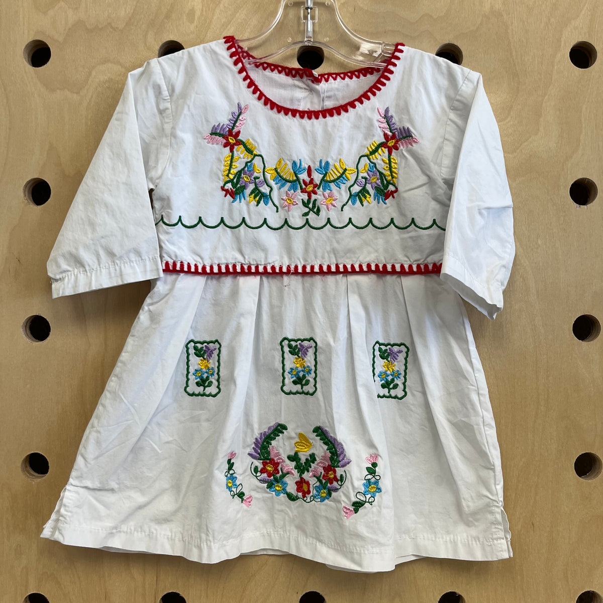 White Embroidered Floral Dress