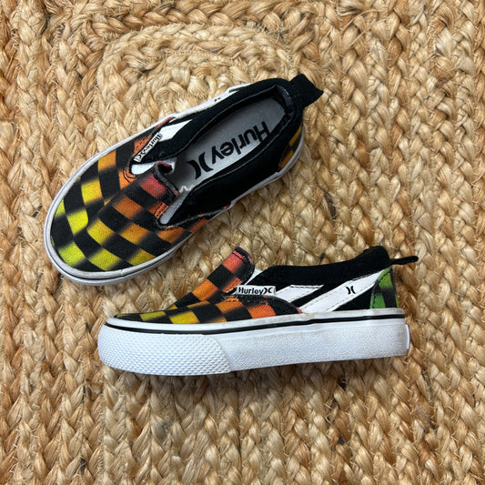 Orange & Black Checkered Slip-Ons