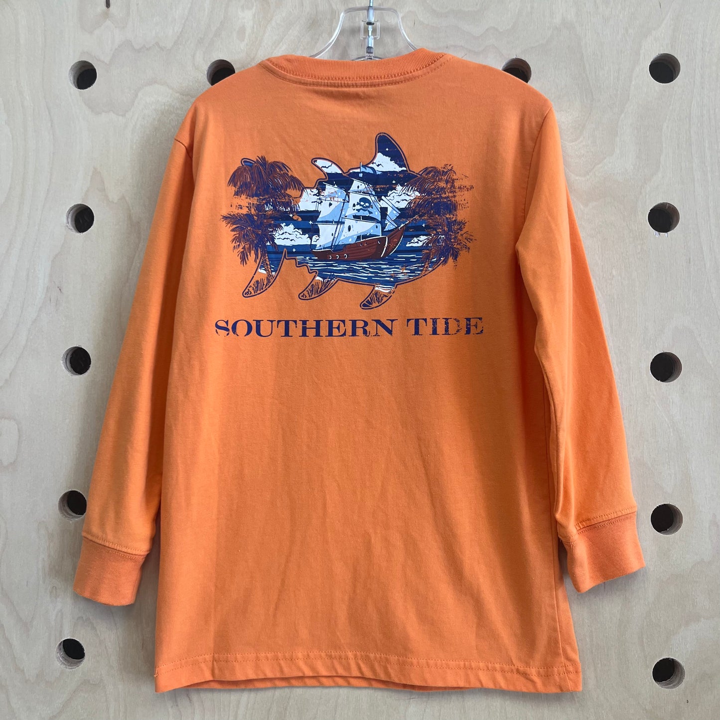 Orange Southern Tide Long Sleeve Tee